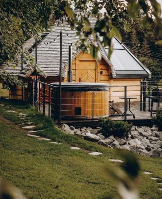 Istebna Apartment | Osada Poli Koniaków - Panoramiczny Domek nr 5 z Prywatną Balią i Hydromasażem