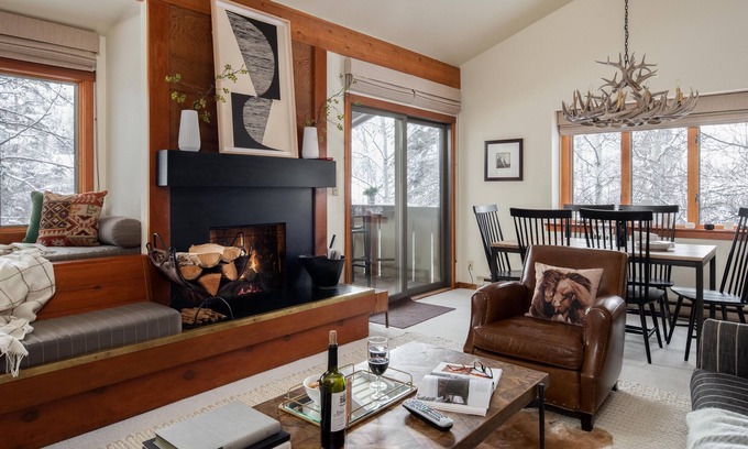 Moose Wilson Road Condo | Outpost: Huckleberry 3124 -Wood burning fireplace!
