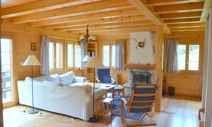 Saint-Luc Ski Chalet | Outside : chalet for 8 persons, large terrace and balcony with garden furniture -Inside : 160 sqm, s