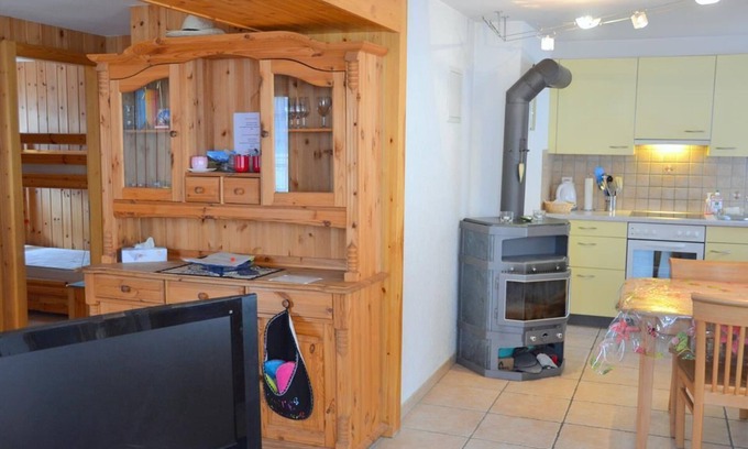 St. Luc Apartment | Outside : flat on the 1st floor of a chalet, for 4 persons, balcony, garden with garden furniture -I
