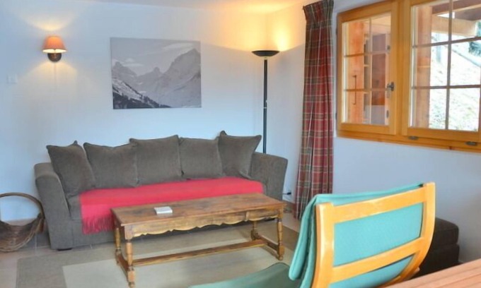 Saint-Luc Apartment | Outside : flat on the ground floor of a chalet, for 4 persons, terrace with garden furniture, access