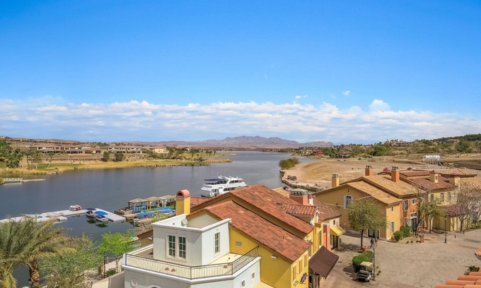 Lake Las Vegas Condo | Panoramic Lake View Penthouse, Large Covered Deck, Steps to the Lake, Grocery
