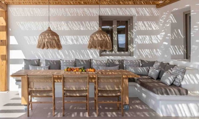 Xilokeratidi Villa | Panoramic view villa with stand alone bathtub and jacuzzi.