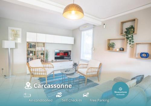 Carcassonne Apartment | Parking-Climatisé-Piscine-Terrasse-Sécurisé-AM