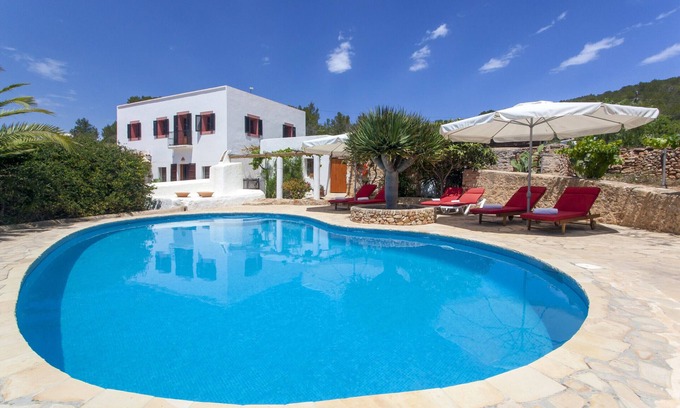 Sant Antoni de Portmany Villa | Pau de Baix typical house of Ibiza area Santa Ines private pool