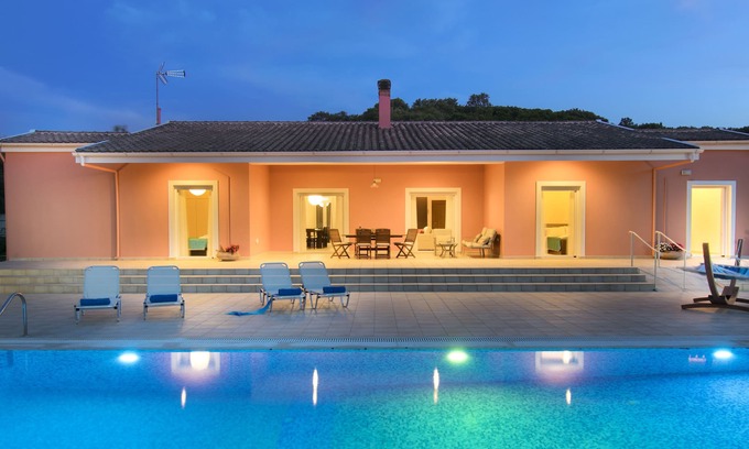 Petaleia Villa | Peaceful 9 guest villa with extra-large pool, just 1 min walk from the beach