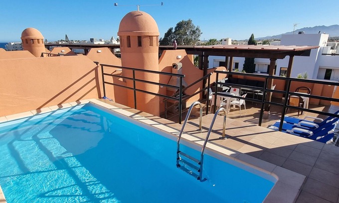 Vera Beach Apartment | Penthouse, 2 bedrooms, private pool on solarium and barbecue. 60m from beach.