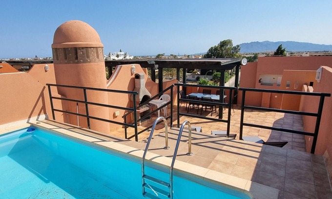 Vera Beach Apartment | Penthouse with private pool on the roof, sea views, 50m from the beach, WiFi