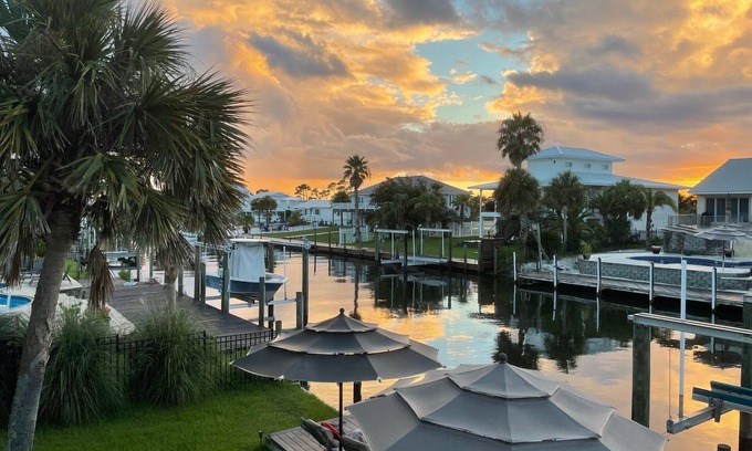 Perdido Key Coves One House | Perdido Key Waterfront Home with dock on canal and Gulf right across the street
