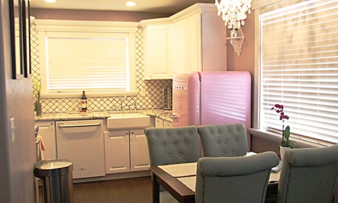Whitefish Condo | Pink Fridge! Condo in Downtown Whitefish