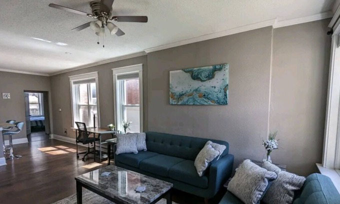 Tower Grove East Apartment | Plush 2Bed King- Monthly Travelers Encouraged