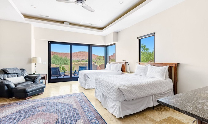 St. George House | Polished, dog-friendly guesthouse overlooking red rock cliffs - near Snow Canyon