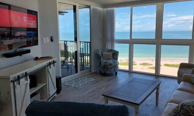 Sand Key Condo | Pool and Hot Tub open! Beachfront Floor to Ceiling Views of Sand Key Beach!