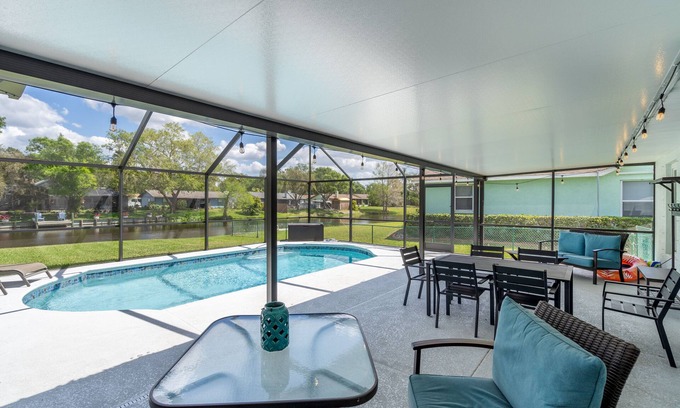 Palmetto House | Pool Home That Backs Up to Water- Only 20 Miles to Beautiful Florida Beaches!