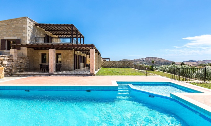 Lefkogeia Villa | Poseidon Villa, Private pool, amazing sea views, walking distance to shops