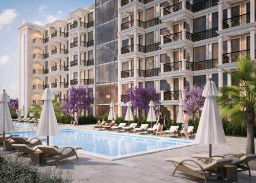 Yurta Apartment | Premium Ferienwohnung SWETI WLAS Polarstar Beach Luxury Apartment 150 m zum Strand Pool 3 Balkone Meeresblick Google TV bis zu 6 Personen