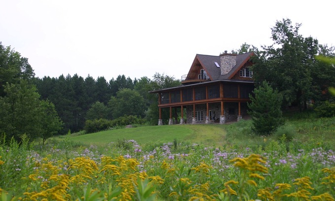 Rusk County Cabin | Premium log home on 600+ private wooded acres with private lake and waterfront