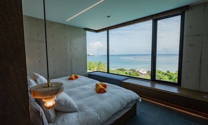 Motobu Villa | Premium Suite Luxury Villa for Adults｜Spectacular infinity pool with the blue ocean of Okinawa all to yourself｜Sauna, Jacuzzi, and fire pit for a full day of fun