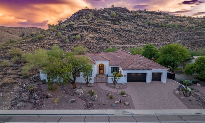 Glendale House | Private 5 Bedroom Resort with Pool Backing Mountain Preserve