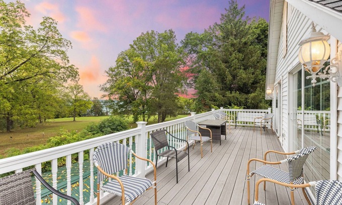 Seneca Falls House | Private Beach | Views: Majestic 2-Home Lake Estate