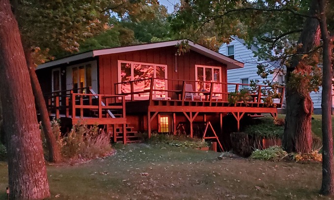 Port Austin House | Private Beach - Waterfront home with picture windows, large deck & amazing views