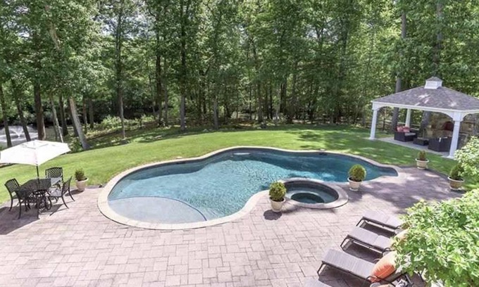 Lewisboro House | Private colonial oasis for Summer 2022 : heated saltwater pool, hot tub, office