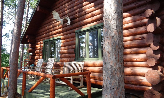 Ely Cabin | Private Island with a hand scribbed log cabin on beautiful Burntside Lake