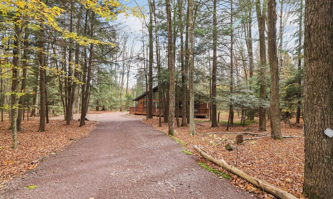 Blakeslee Ski Chalet | Private Pocono Chalet on cul-de-sac with Fireplace, Firepit, Lake Access, Deck