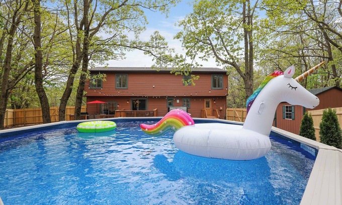 Tunkhannock Township House | Private POOL Hot Tub Fully Fenced Backyard Fire Pit Games