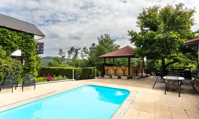 Vranov House | Private summer house with swimming pool, beach bar and pit for football and volleyball