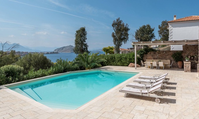 Kontos Villa | Private Villa with Pool, Sea View & Walking Distance To Beach