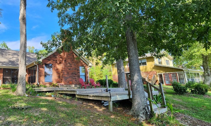 Hemphill House | Private waterfront property in Hemphill, TX. Sleeps up to 18.