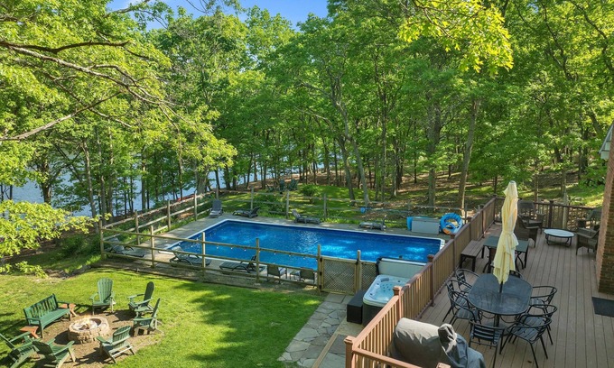 Pocono Mountain Lake House | Pvt Hot Tub, Lakefront, Foliage, Heated Pool, Hike Ping Pong, Foosball