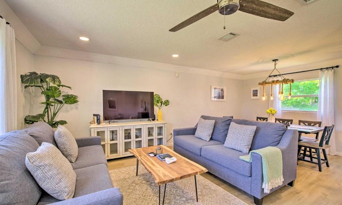 Golden Beach Estates House | Quiet Satellite Beach Home with Lanai, Walk to Beach