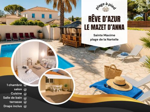 La Nartelle House | Rêve D'azur plage de la Nartelle, Mazet 35m2, parking, Piscine partagée, Terrasse BBQ & draps inclus
