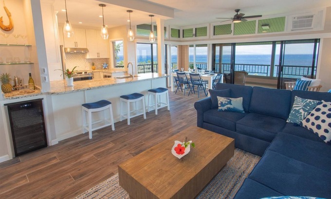 Kapalua Condo | Rare, three bedroom Platinum Level remodeled townhouse, featuring the most premier ocean, island and coastal views!