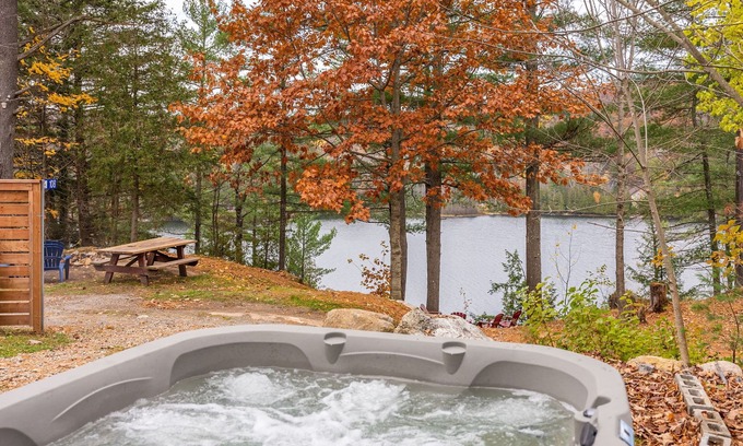 Val-des-Monts Cottage | Rarely offered 2 waterfront cottages with 2 hot tubs side by side!
