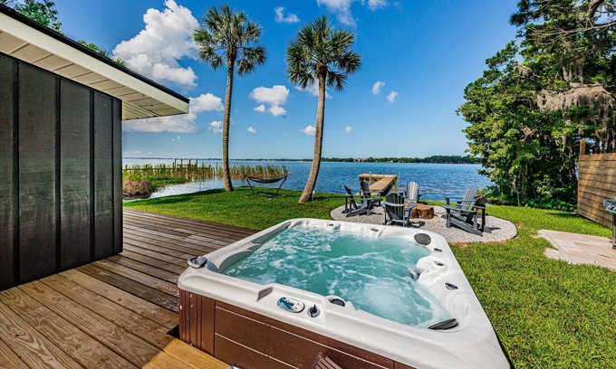 East Lake House | Reel Retreat | Lakefront Home with Hot Tub!