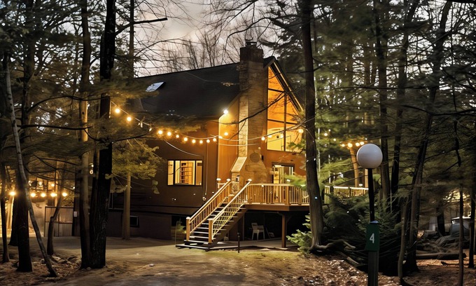 Lake Harmony Estates Cabin | Refined Friends & Family Fun Cabin w/a Twist*Hot Tub*Sauna*