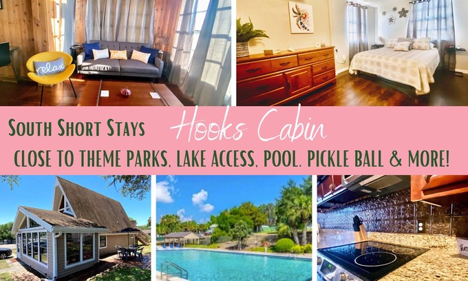 Vacation Village House | Relax at Hook's Cabin A-frame @Lake Louisa gated community with Pool near Disney