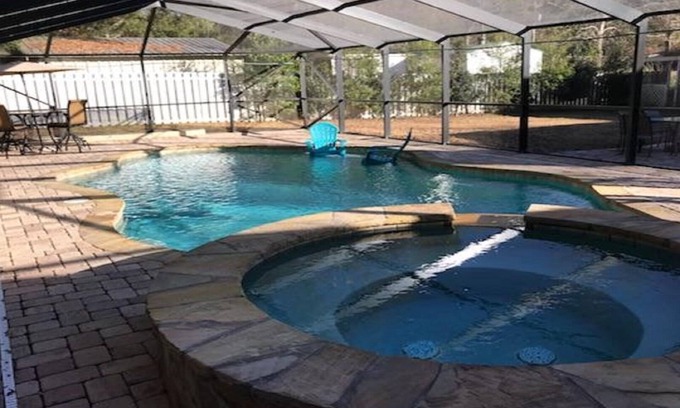 Foley House | Relax by the private pool! Five bedrooms await you near Gulf Shores Beach