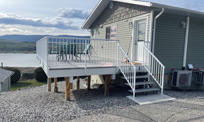 Vernon Apartment | Relax on the deck and enjoy the beautiful lake views, in the North Okanagan