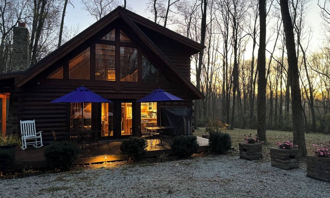 Waveland Cabin | Remodeled Log Cabin Surrounded By 6000 Acres and includes a Nordic Spa!