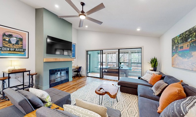 Bella Vista House | Renovated & quiet home with fireplace, air hockey/Ping-Pong, deck, & grill