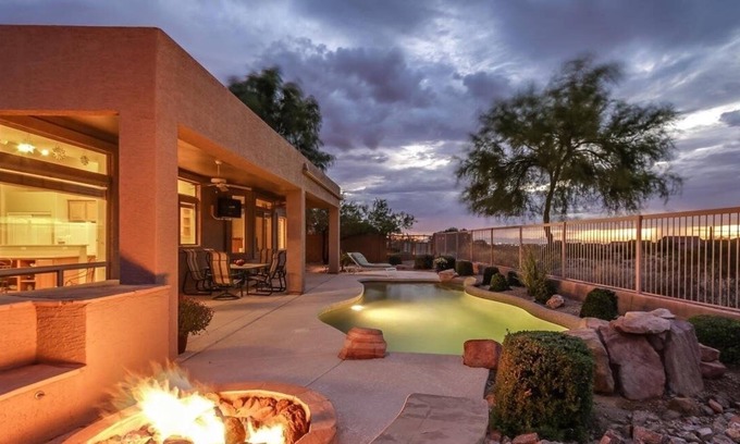 Las Sendas House | Resort home On golf course with heated pool/Jacuzzi, out door tv & City views