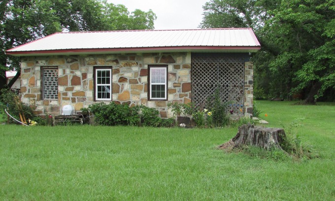 Talihina House | Restored rock house with hot tub and beautiful private deck.