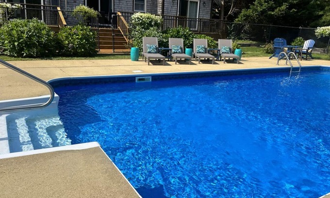 Lagoon Heights House | Retreat to Martha's Vineyard with a Private Pool & Outdoor Living in Oak Bluffsn
