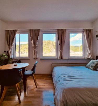 Sankt Goar Apartment | Rheinromantik mit Blick auf die Burg Katz, bis 4P