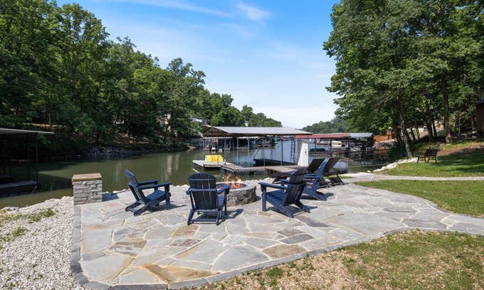Camdenton House | Rock Hollow Retreat! Dock, lakeside firepit & more!