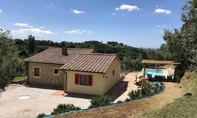 Riparbella House | Romantic comfortable house with view upon the sea, dishwasher, washing maschine